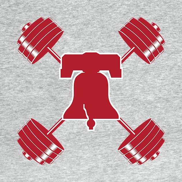 Phillies Phightins Barbell Red Gym by ShirtsVsSkins